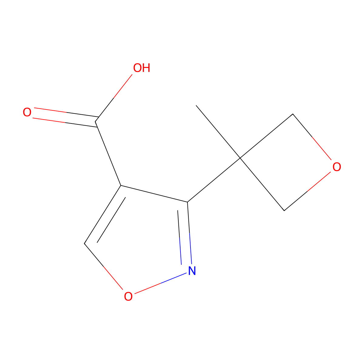 3-(3-Methyloxetan-3-yl)-1,2-oxazole-4-carboxylic acid molecular structure, CAS 2059988-55-3