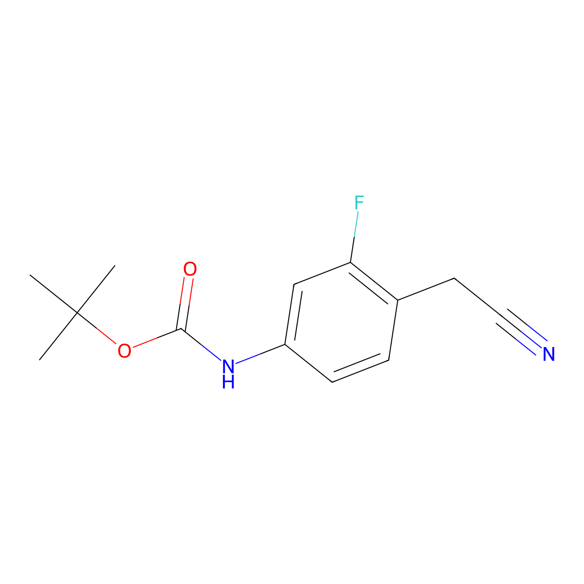 tert-Butyl N-[4-(cyanomethyl)-3-fluorophenyl]carbamate molecular structure, CAS 2059988-57-5