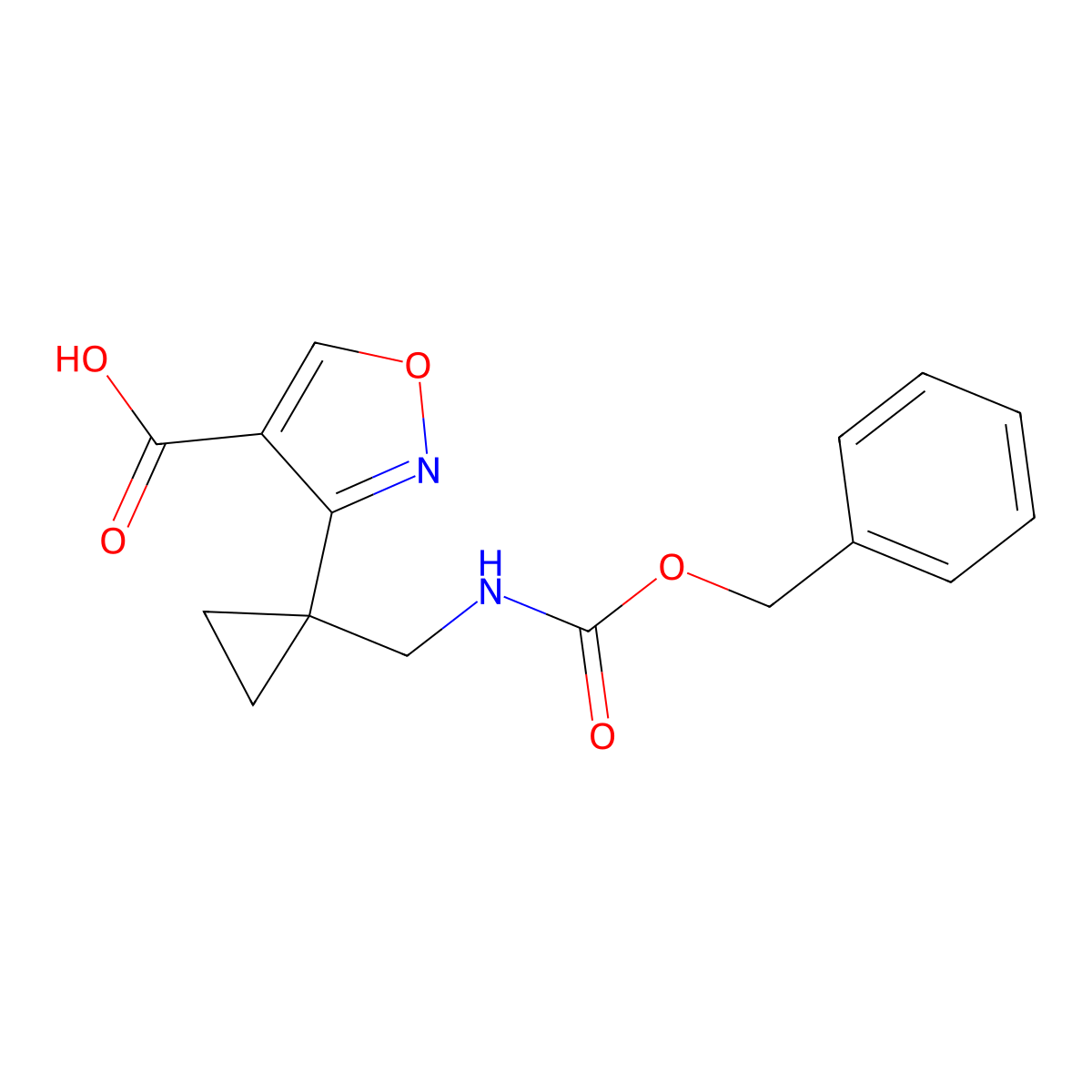 3-[1-({[(Benzyloxy)carbonyl]amino}methyl)cyclopropyl]-1,2-oxazole-4-carboxylic acid molecular structure, CAS 2059988-59-7
