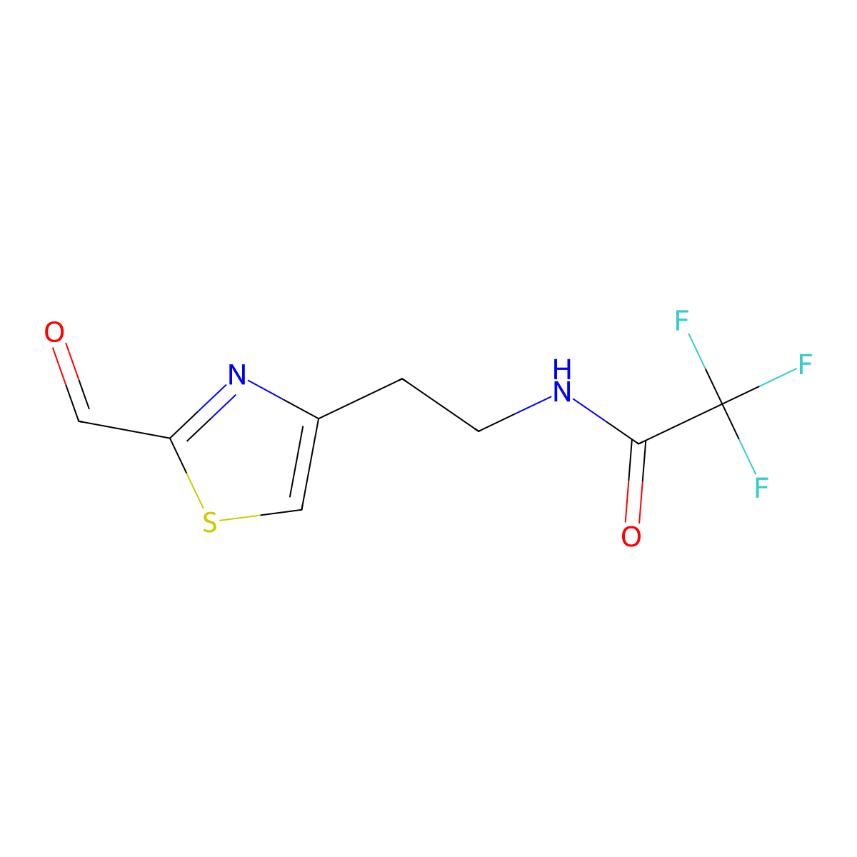 2,2,2-Trifluoro-N-[2-(2-formyl-1,3-thiazol-4-yl)ethyl]acetamide molecular structure, CAS 2059988-60-0