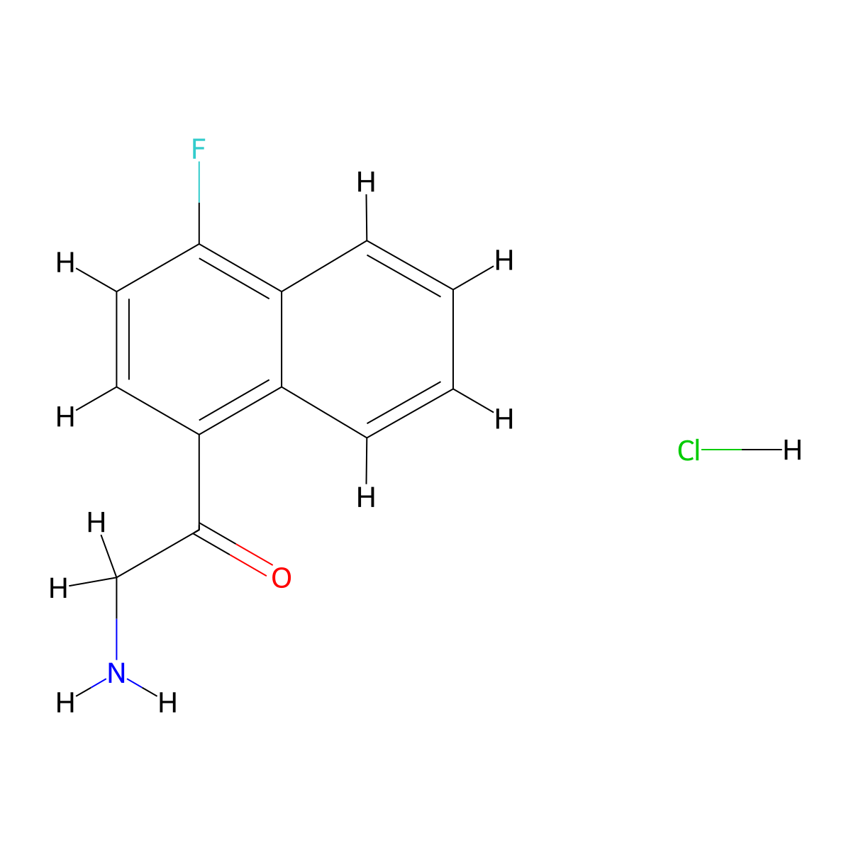 2-Amino-1-(4-fluoronaphthalen-1-yl)ethan-1-one hydrochloride molecular structure, CAS 2059988-68-8