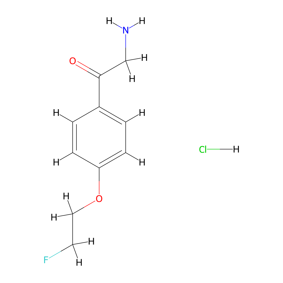 2-Amino-1-[4-(2-fluoroethoxy)phenyl]ethan-1-one hydrochloride molecular structure, CAS 2059988-76-8