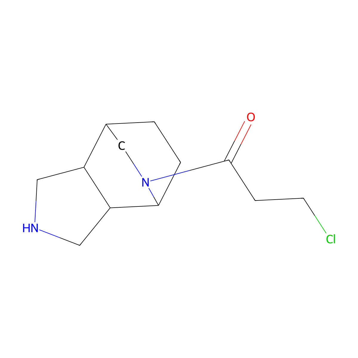 3-Chloro-1-{4,8-diazatricyclo[5.2.2.0,2,6]undecan-8-yl}propan-1-one molecular structure, CAS 2059988-80-4