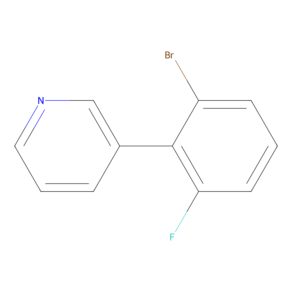3-(2-Bromo-6-fluorophenyl)pyridine molecular structure, CAS 2059988-81-5