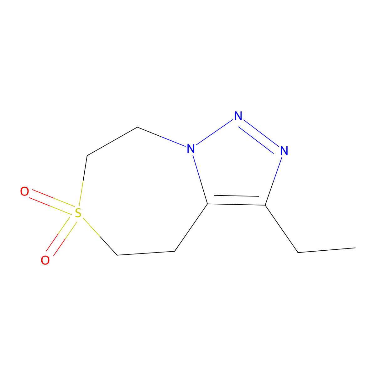 3-Ethyl-4H,5H,7H,8H-6lambda6-[1,2,3]triazolo[1,5-d][1,4]thiazepine-6,6-dione molecular structure, CAS 2059988-86-0