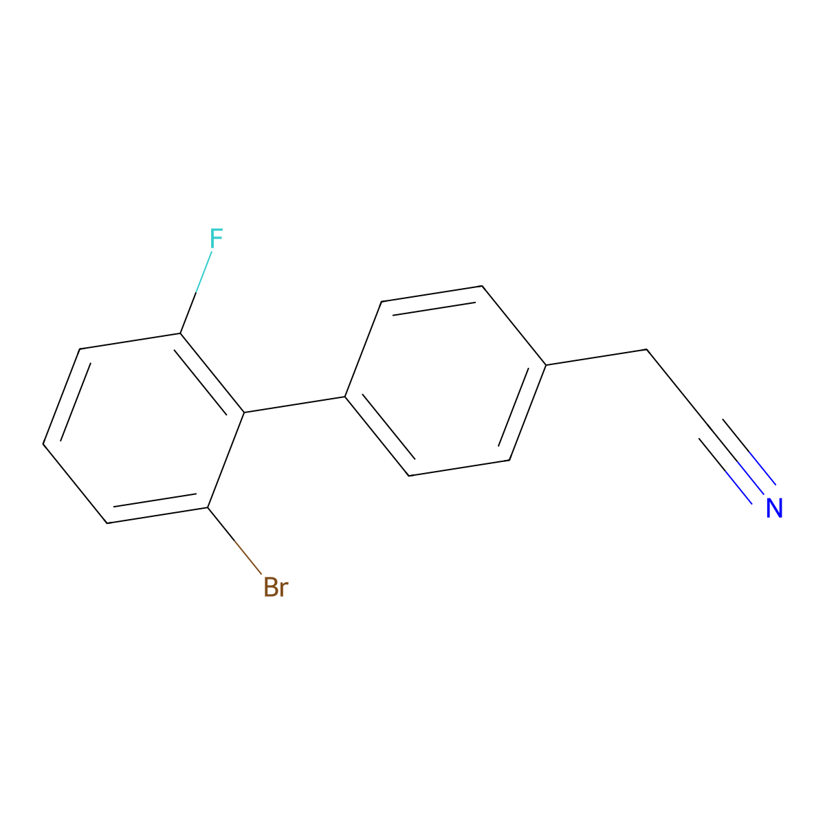2-[4-(2-Bromo-6-fluorophenyl)phenyl]acetonitrile molecular structure, CAS 2059988-87-1