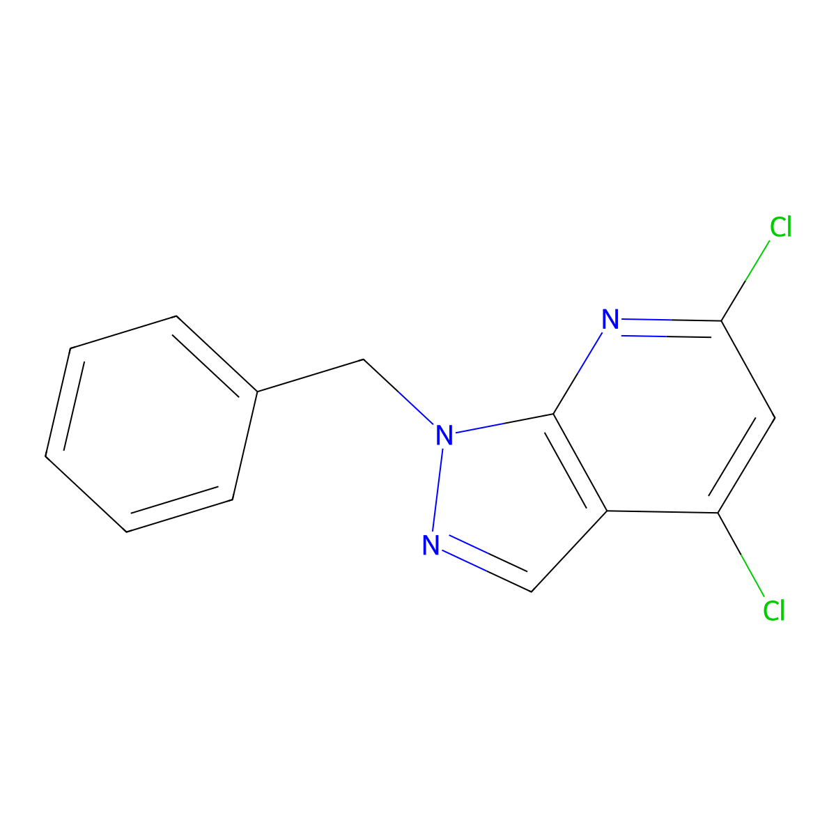 1-Benzyl-4,6-dichloro-1H-pyrazolo[3,4-b]pyridine molecular structure, CAS 2059988-89-3