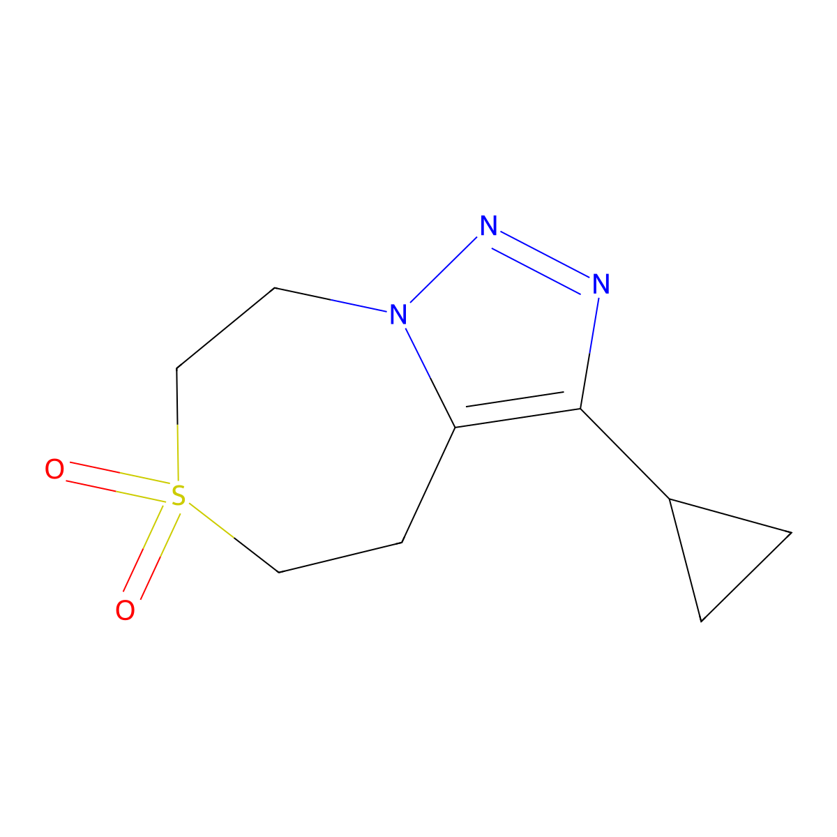 3-Cyclopropyl-4H,5H,7H,8H-6lambda6-[1,2,3]triazolo[1,5-d][1,4]thiazepine-6,6-dione molecular structure, CAS 2059988-91-7