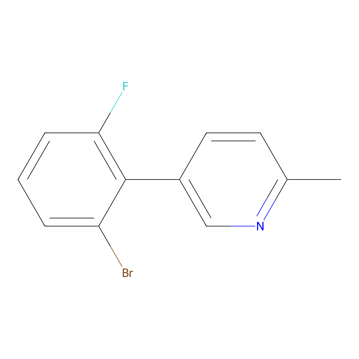 5-(2-Bromo-6-fluorophenyl)-2-methylpyridine molecular structure, CAS 2059988-94-0