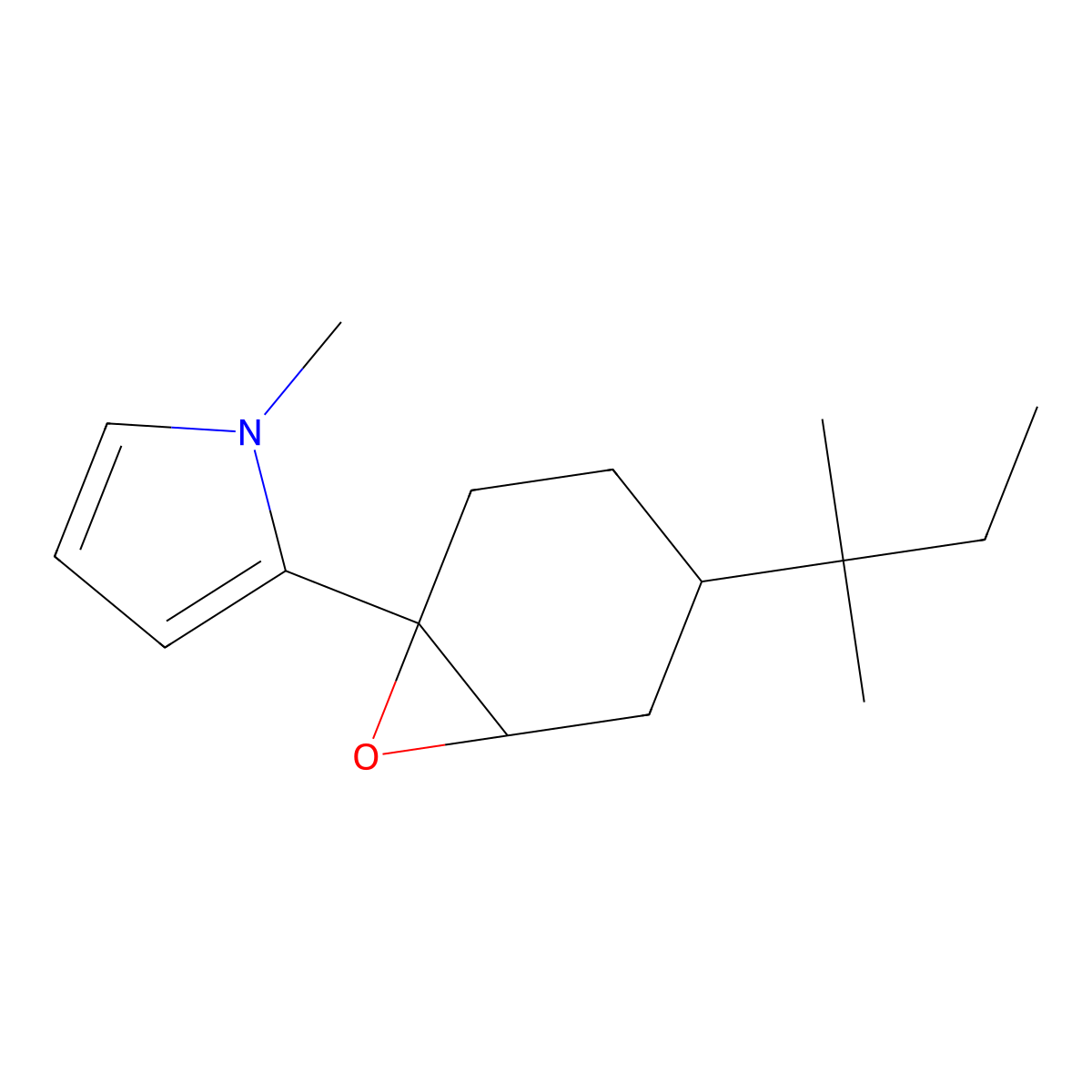 1-Methyl-2-[4-(2-methylbutan-2-yl)-7-oxabicyclo[4.1.0]heptan-1-yl]-1H-pyrrole molecular structure, CAS 2059988-97-3