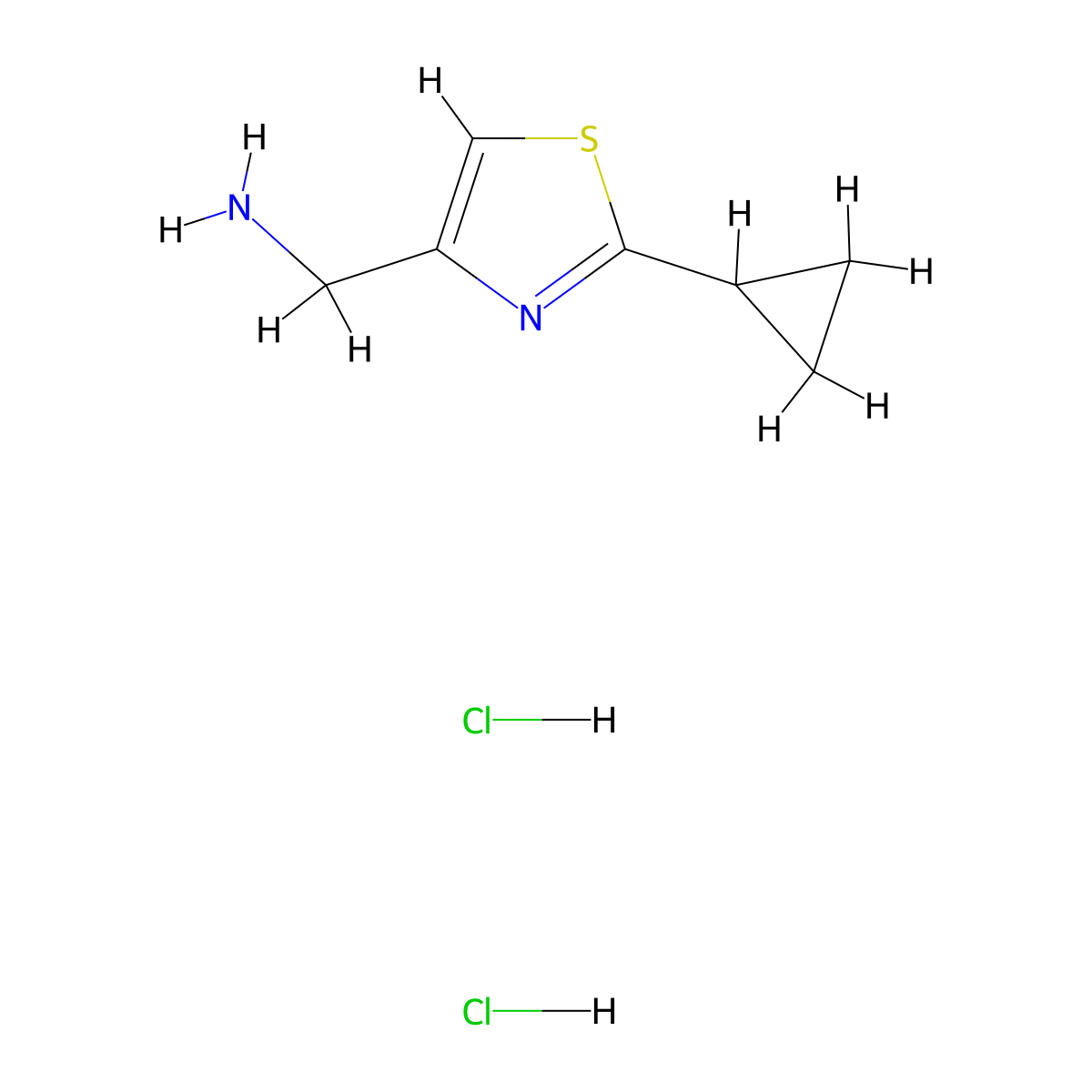 (2-Cyclopropyl-1,3-thiazol-4-yl)methanamine dihydrochloride molecular structure, CAS 2059988-98-4