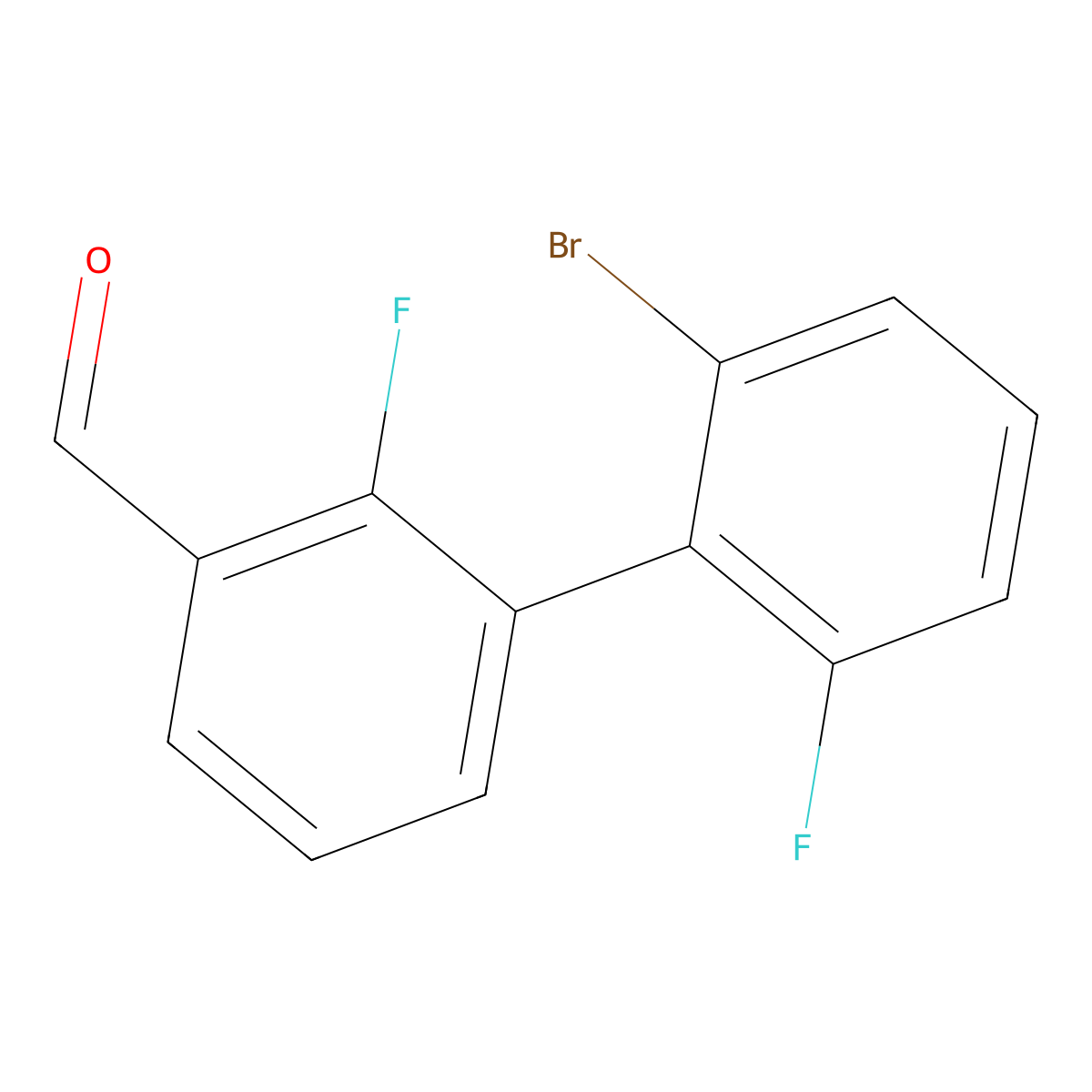 3-(2-Bromo-6-fluorophenyl)-2-fluorobenzaldehyde molecular structure, CAS 2059988-99-5