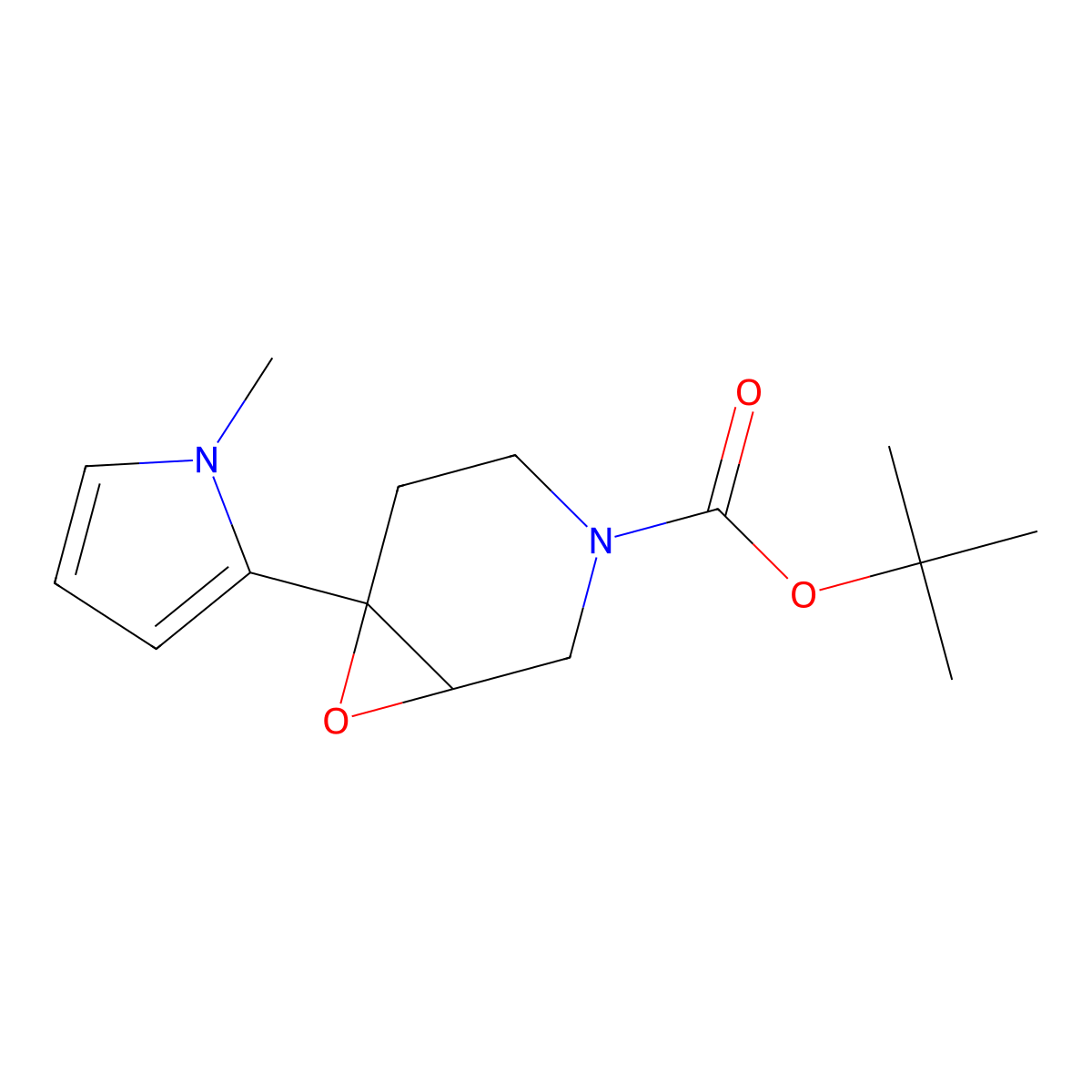 tert-Butyl 6-(1-methyl-1H-pyrrol-2-yl)-7-oxa-3-azabicyclo[4.1.0]heptane-3-carboxylate molecular structure, CAS 2059989-00-1
