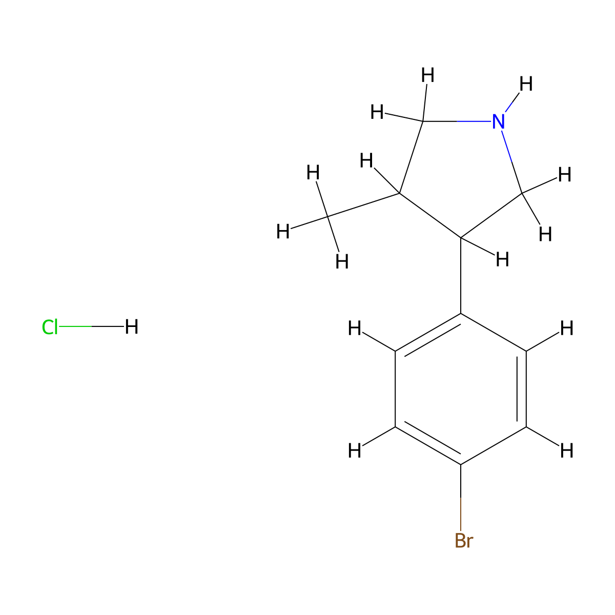 3-(4-Bromophenyl)-4-methylpyrrolidine hydrochloride molecular structure, CAS 2059989-01-2