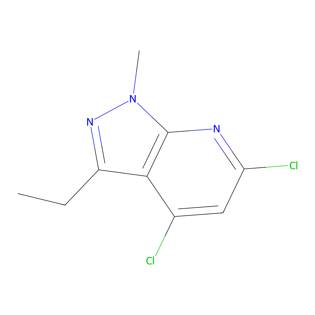 4,6-Dichloro-3-ethyl-1-methyl-1H-pyrazolo[3,4-b]pyridine molecular structure, CAS 2059989-02-3