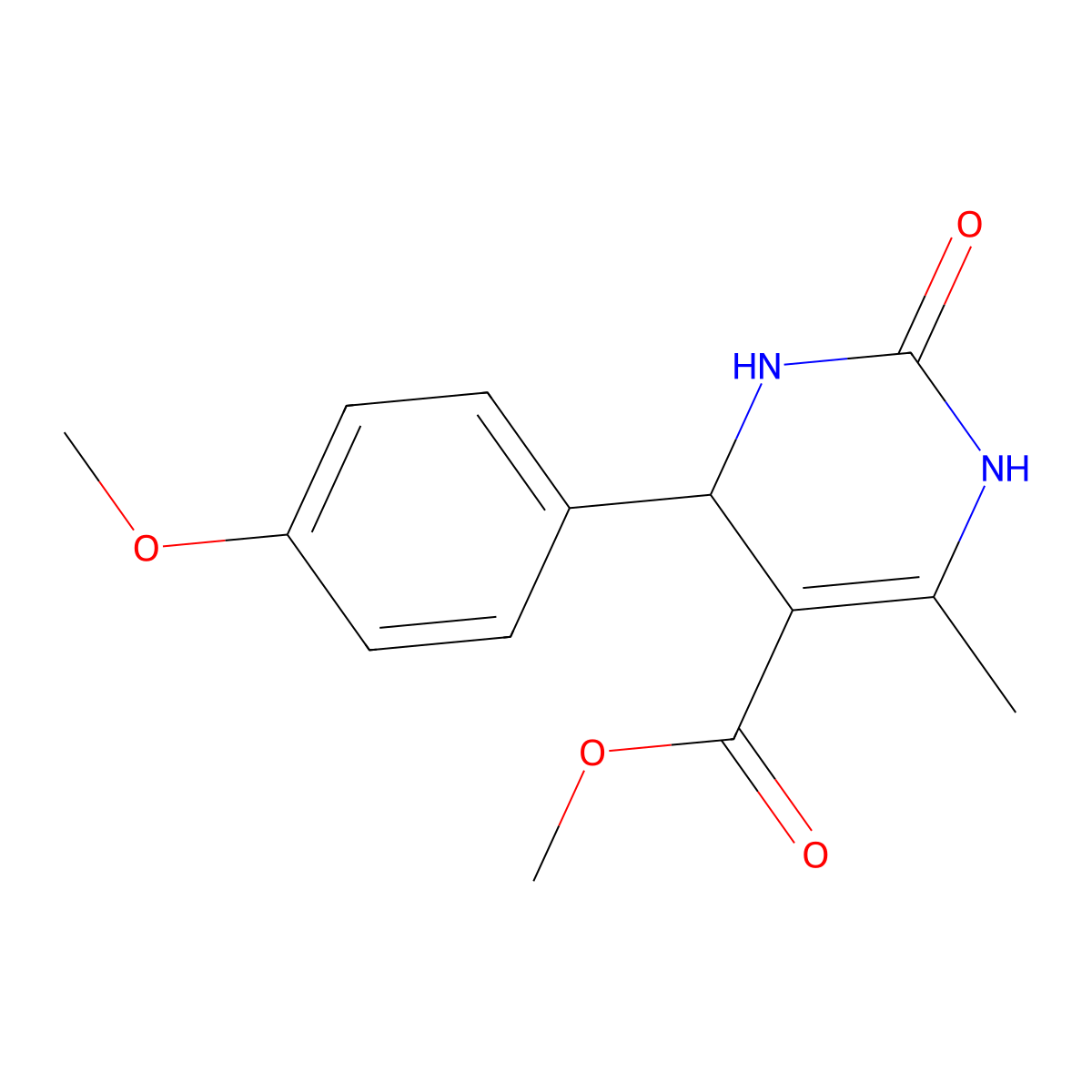 Methyl 4-(4-methoxyphenyl)-6-methyl-2-oxo-1,2,3,4-tetrahydropyrimidine-5-carboxylate molecular structure, CAS 205999-87-7
