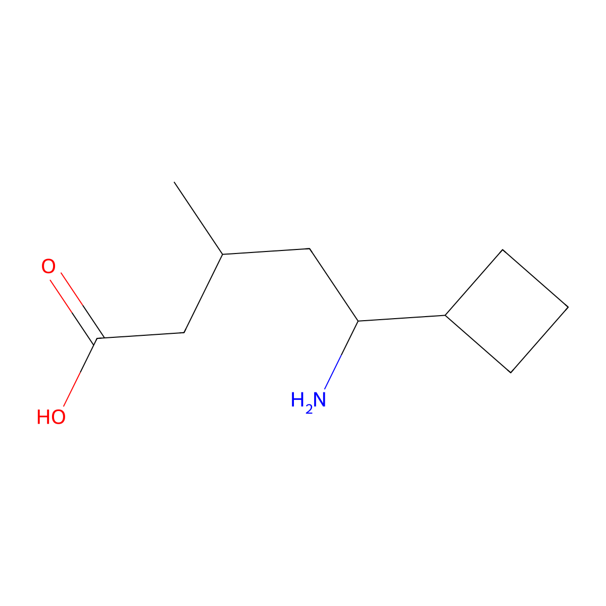 5-Amino-5-cyclobutyl-3-methylpentanoic acid molecular structure, CAS 2059992-98-0