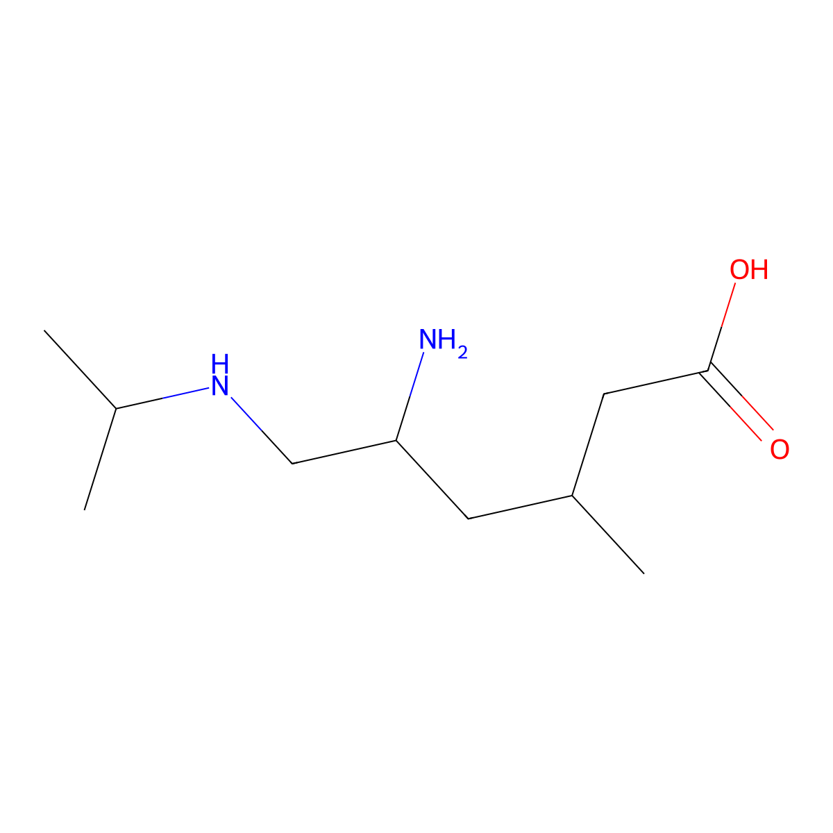 5-Amino-3-methyl-6-[(propan-2-yl)amino]hexanoic acid molecular structure, CAS 2059993-03-0
