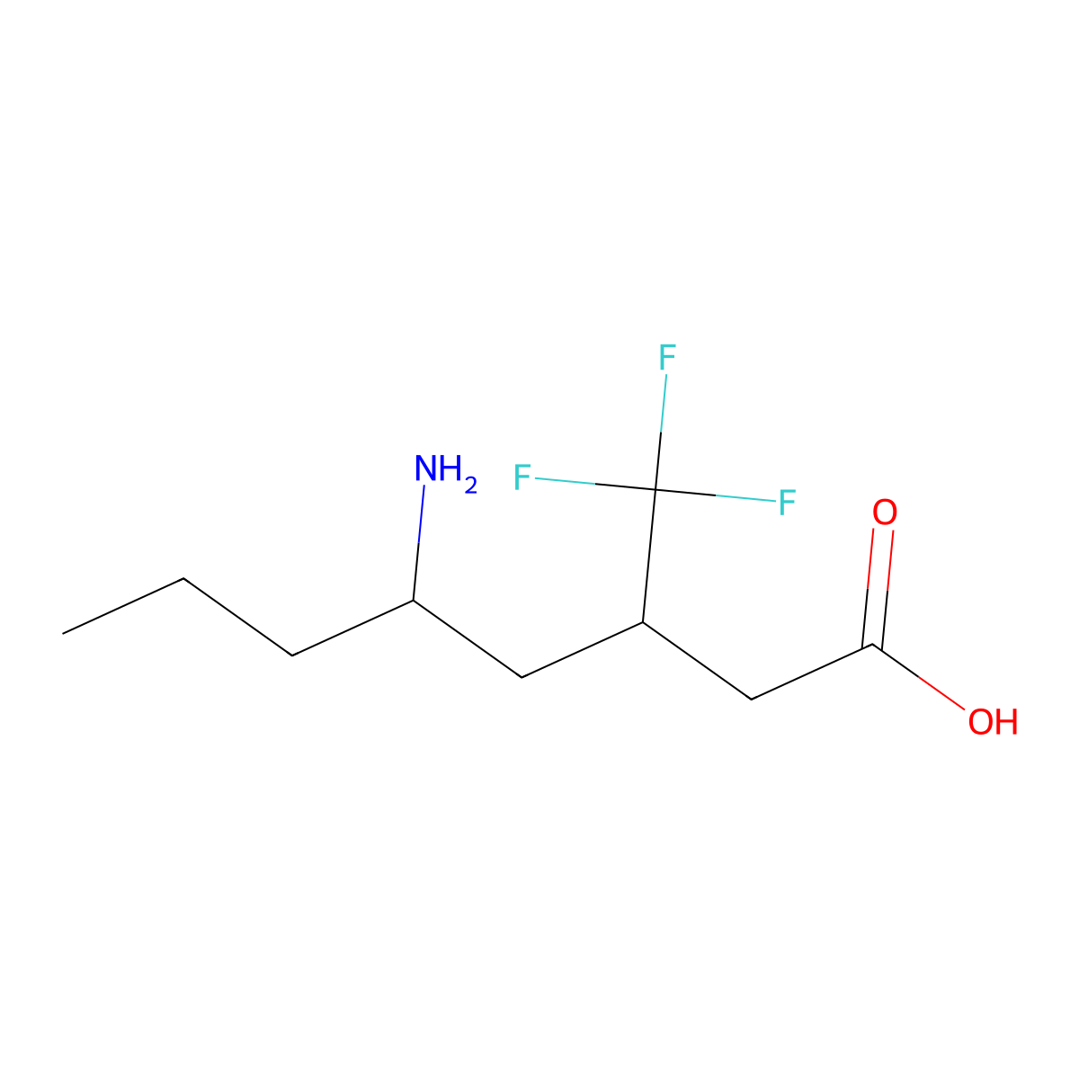 5-Amino-3-(trifluoromethyl)octanoic acid molecular structure, CAS 2059993-04-1