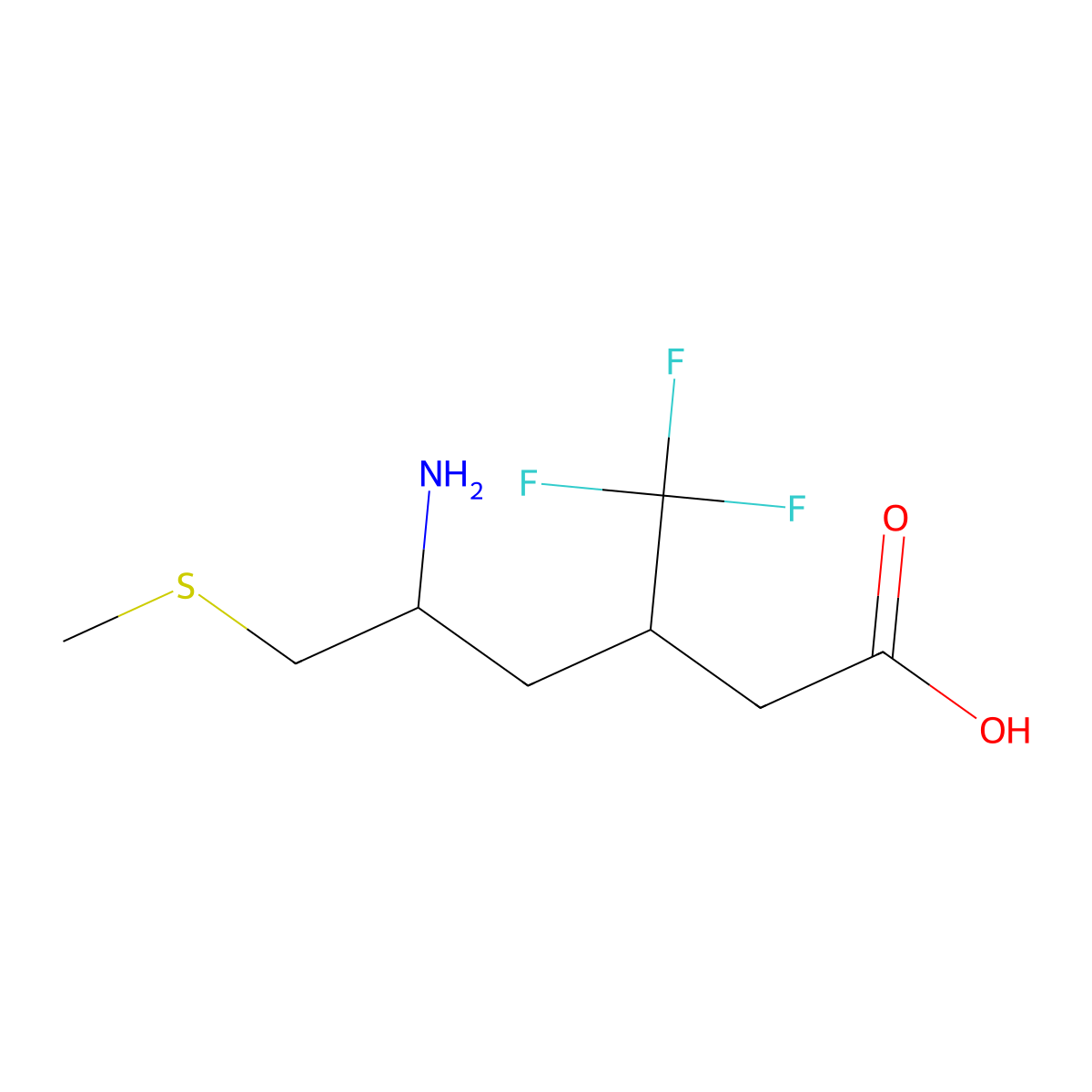 5-Amino-6-(methylsulfanyl)-3-(trifluoromethyl)hexanoic acid molecular structure, CAS 2059993-09-6
