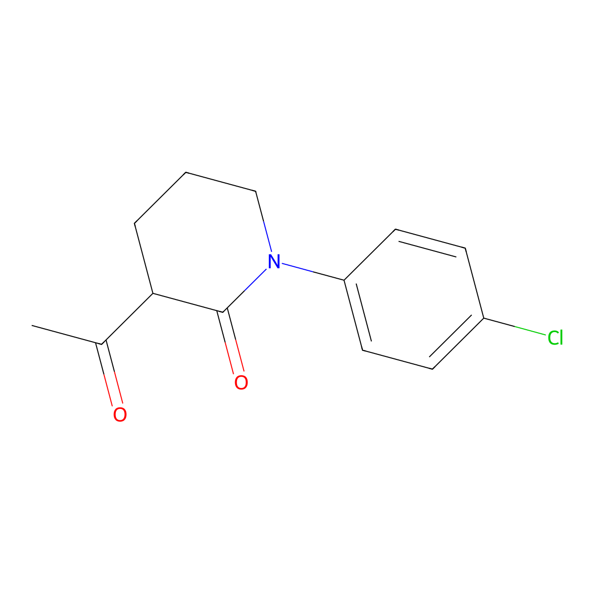 3-Acetyl-1-(4-chlorophenyl)piperidin-2-one molecular structure, CAS 2059993-12-1