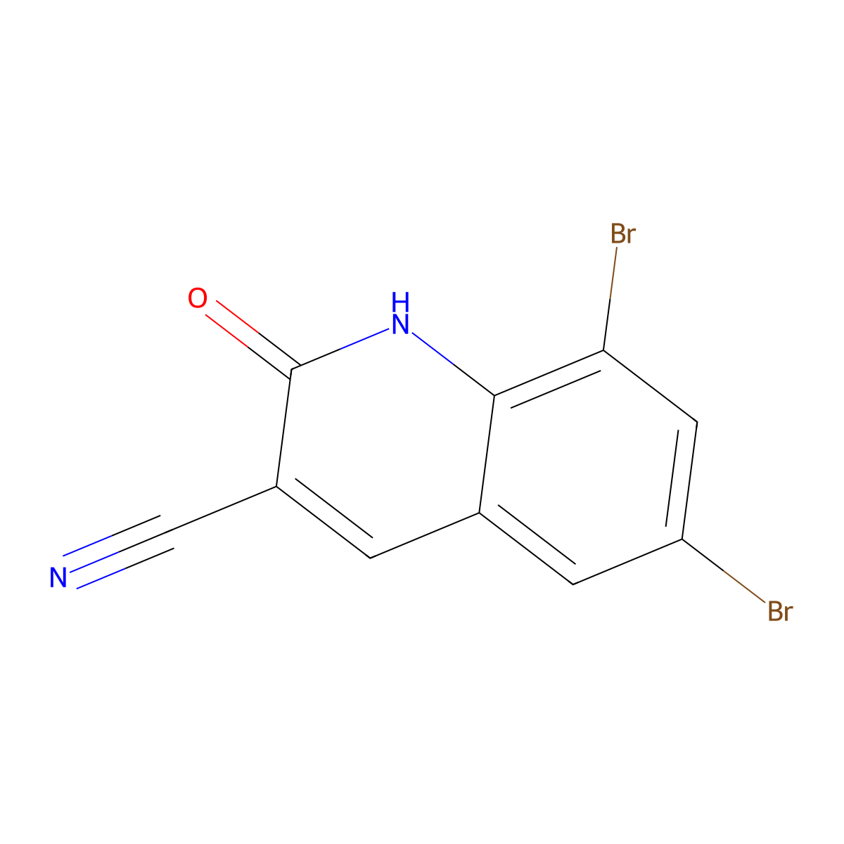 6,8-Dibromo-2-oxo-1,2-dihydroquinoline-3-carbonitrile molecular structure, CAS 2059993-18-7