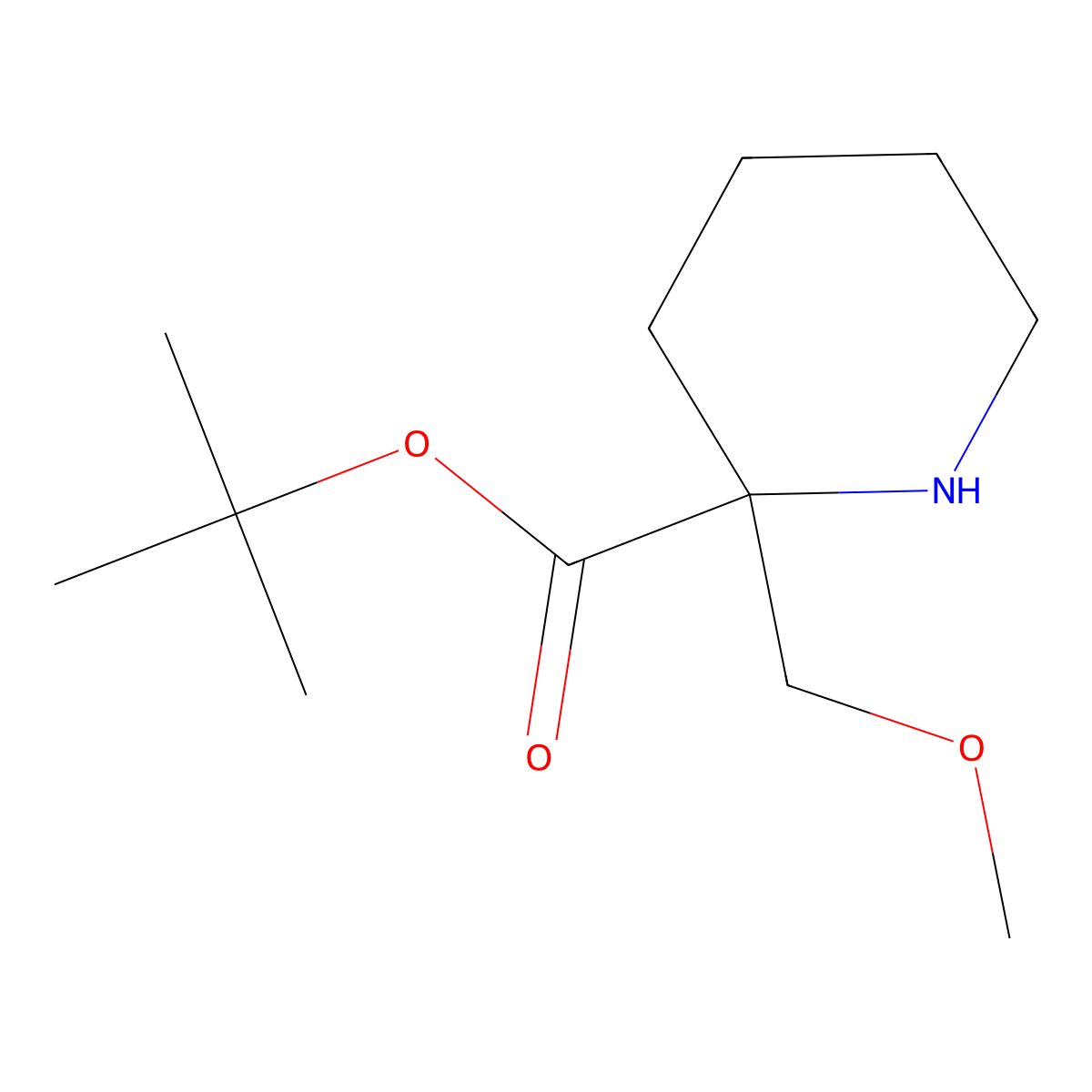 tert-Butyl 2-(methoxymethyl)piperidine-2-carboxylate molecular structure, CAS 2059993-19-8