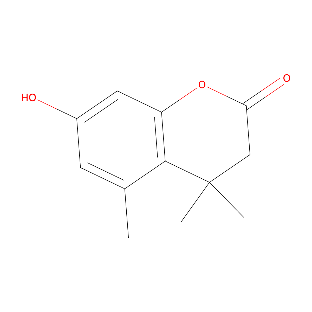 7-Hydroxy-4,4,5-trimethyl-3,4-dihydro-2H-1-benzopyran-2-one molecular structure, CAS 2059993-20-1