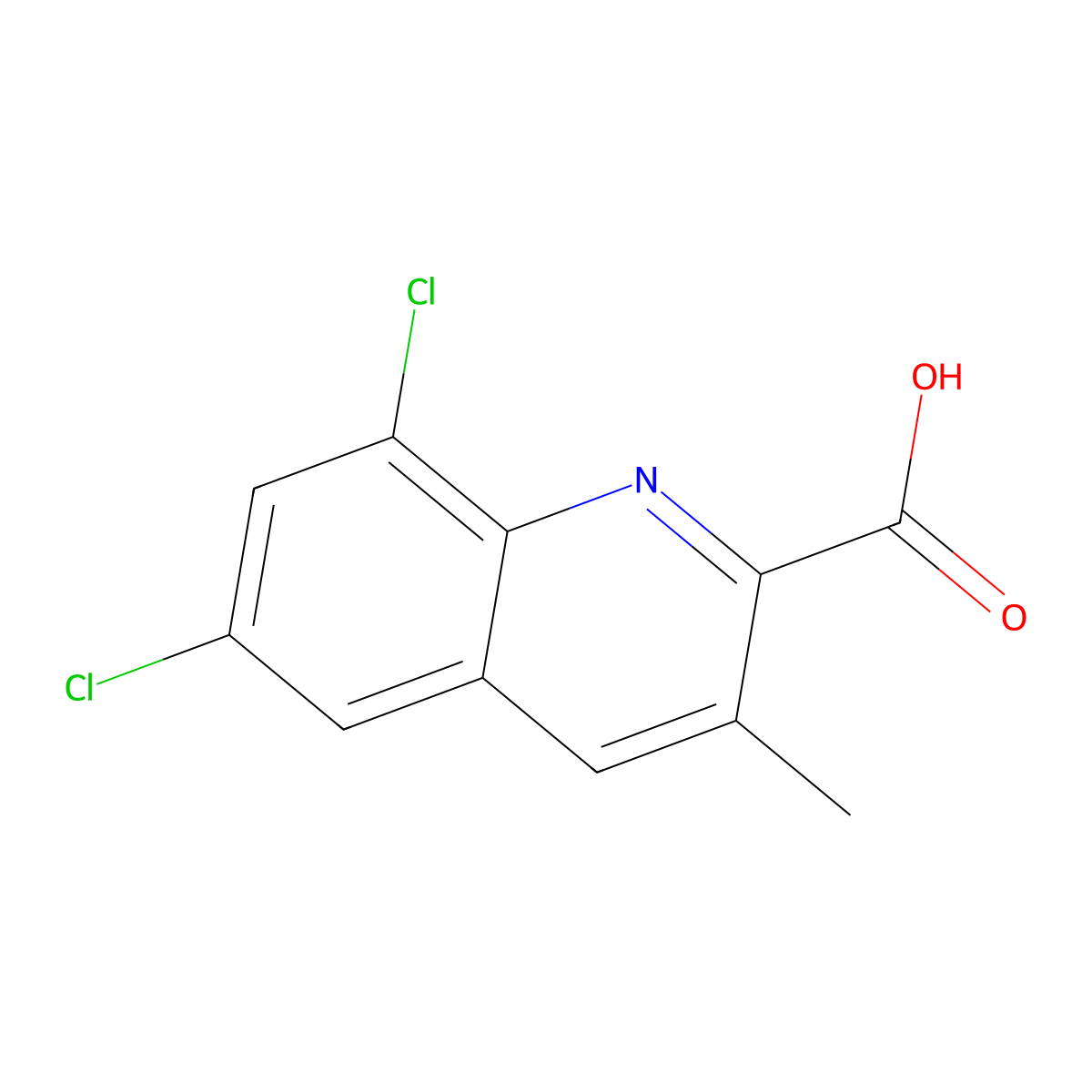 6,8-Dichloro-3-methylquinoline-2-carboxylic acid molecular structure, CAS 2059993-24-5