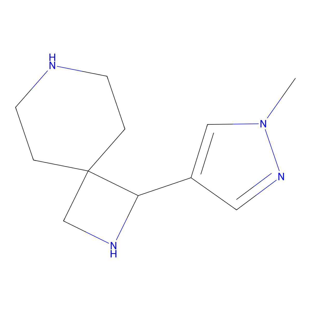 1-(1-Methyl-1H-pyrazol-4-yl)-2,7-diazaspiro[3.5]nonane molecular structure, CAS 2059993-26-7