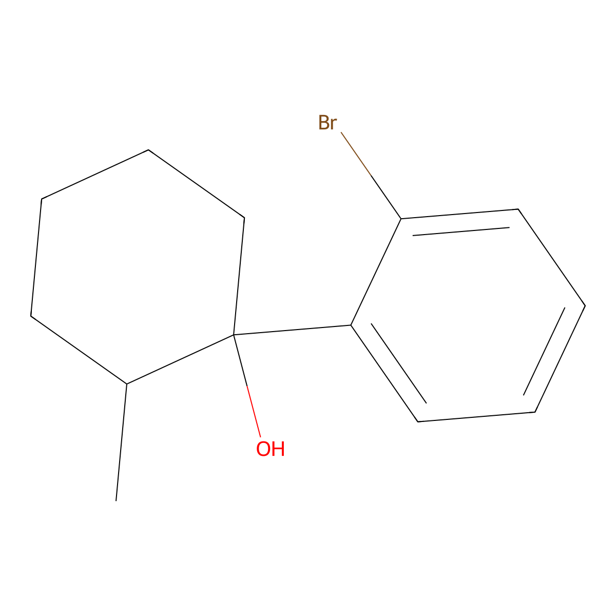 1-(2-Bromophenyl)-2-methylcyclohexan-1-ol molecular structure, CAS 2059993-27-8
