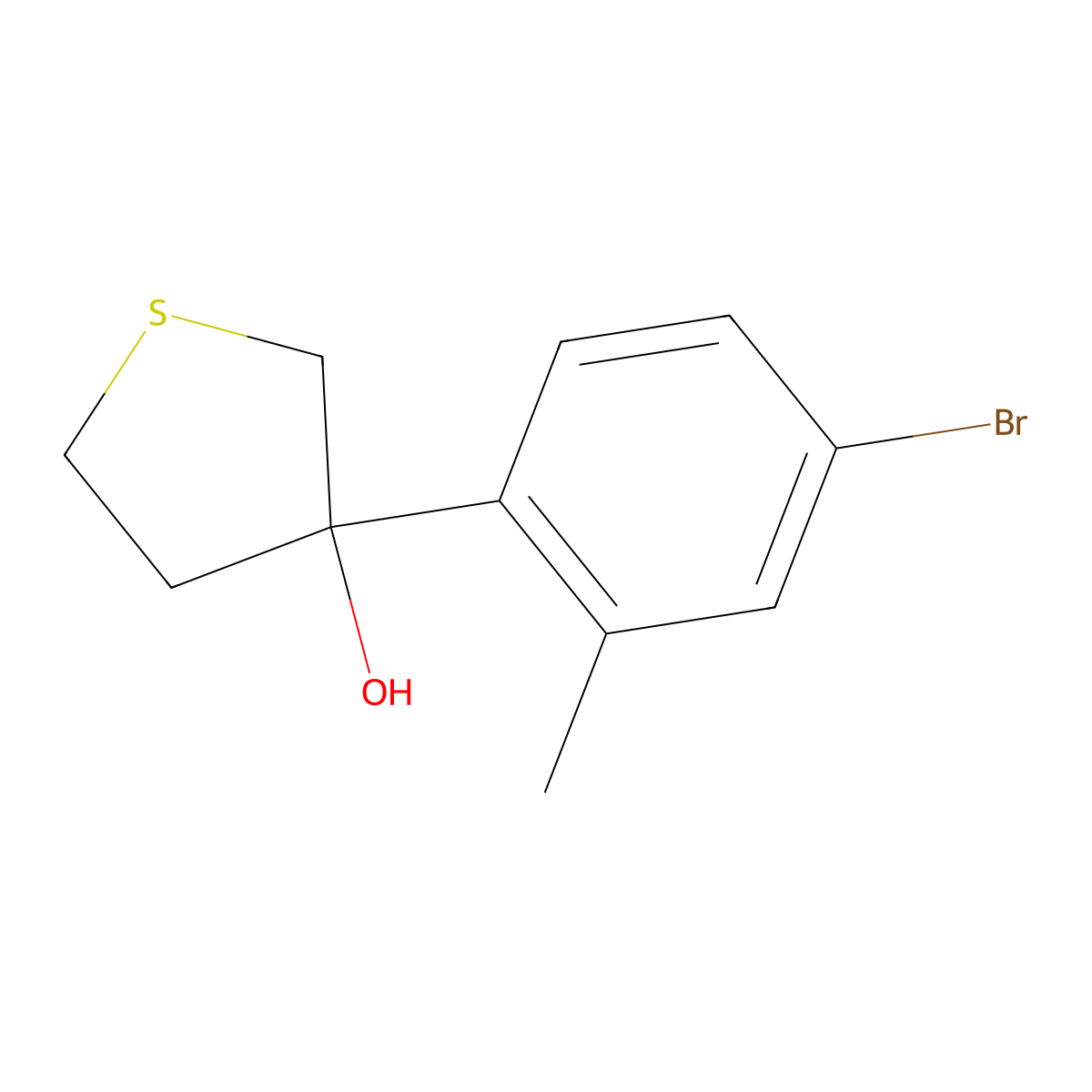 3-(4-Bromo-2-methylphenyl)thiolan-3-ol molecular structure, CAS 2059993-33-6