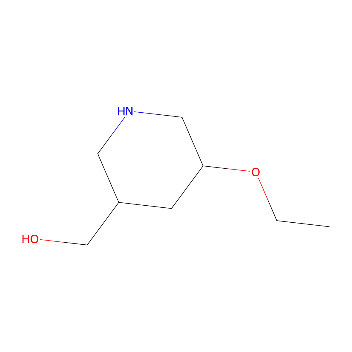 (5-Ethoxypiperidin-3-yl)methanol molecular structure, CAS 2059993-34-7