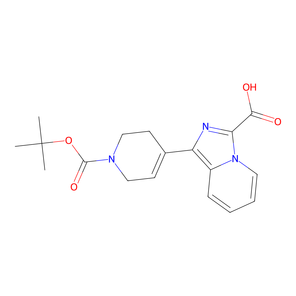 1-{1-[(Tert-butoxy)carbonyl]-1,2,3,6-tetrahydropyridin-4-yl}imidazo[1,5-a]pyridine-3-carboxylic acid molecular structure, CAS 2059993-37-0