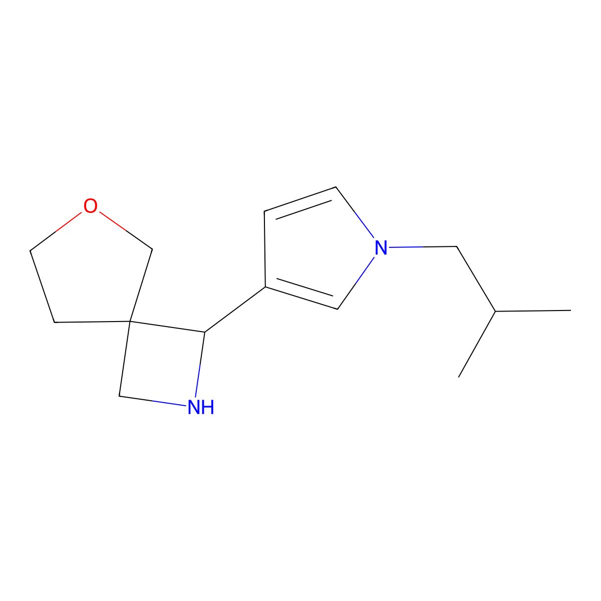 1-[1-(2-Methylpropyl)-1H-pyrrol-3-yl]-6-oxa-2-azaspiro[3.4]octane molecular structure, CAS 2059993-39-2