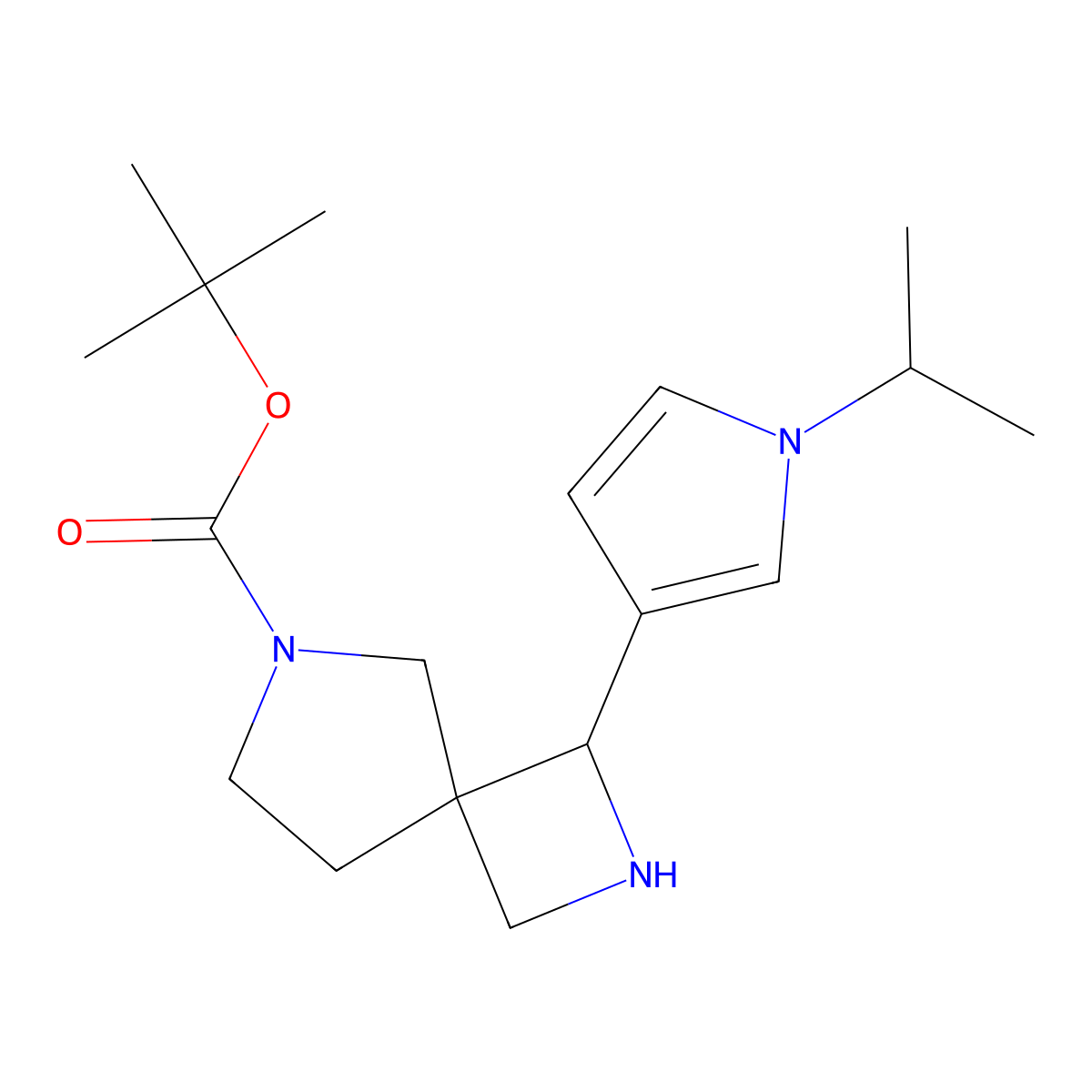 tert-Butyl 1-[1-(propan-2-yl)-1H-pyrrol-3-yl]-2,6-diazaspiro[3.4]octane-6-carboxylate molecular structure, CAS 2059993-46-1