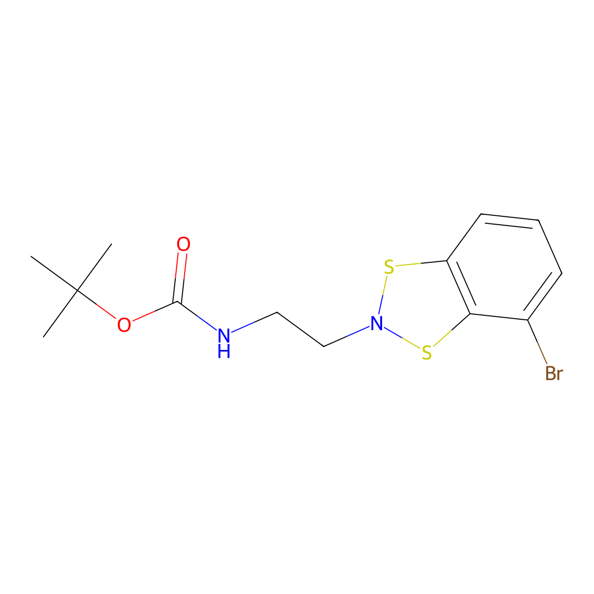 tert-Butyl N-[2-(4-bromo-2H-1,3,2-benzodithiazol-2-yl)ethyl]carbamate molecular structure, CAS 2059993-48-3