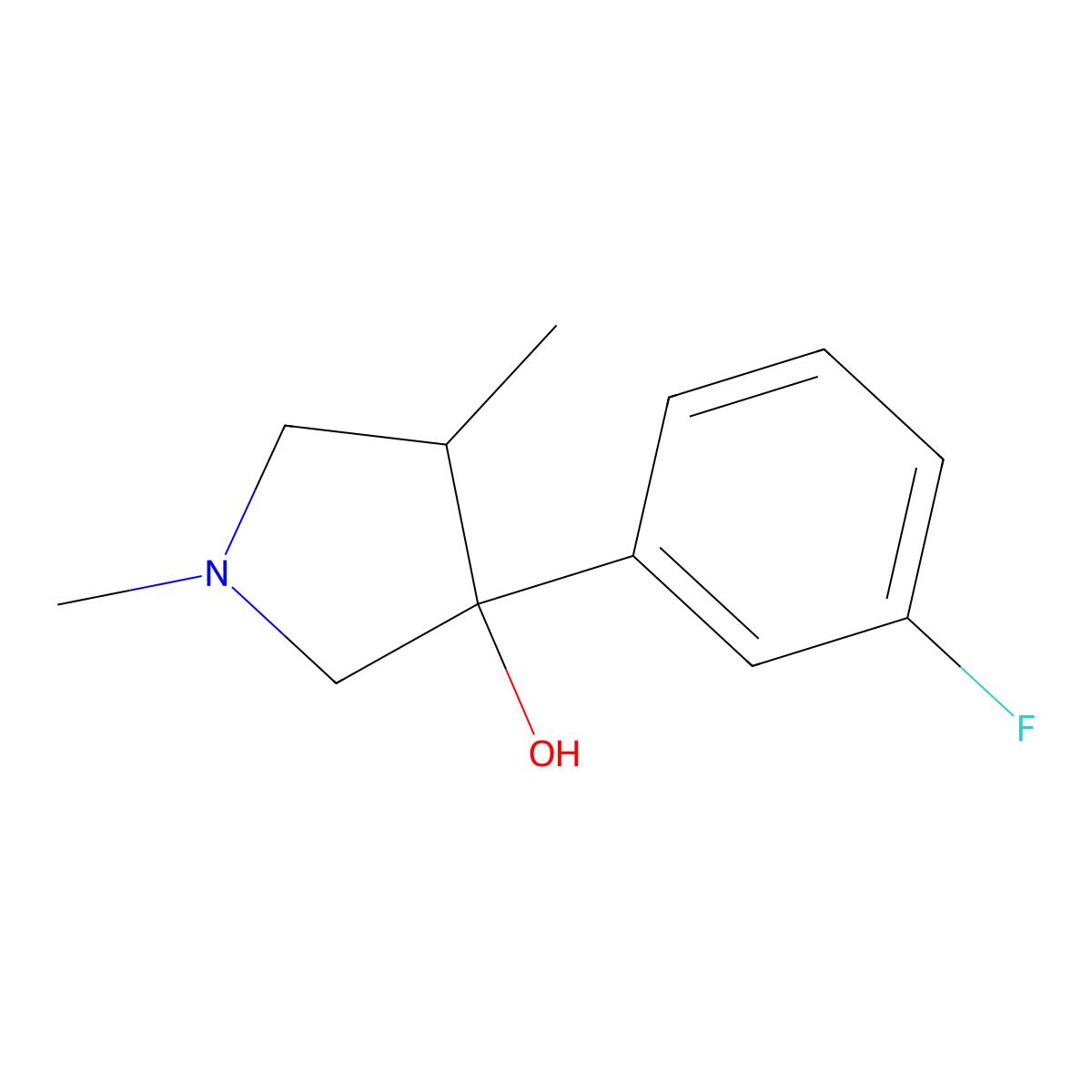 3-(3-Fluorophenyl)-1,4-dimethylpyrrolidin-3-ol molecular structure, CAS 2059993-50-7