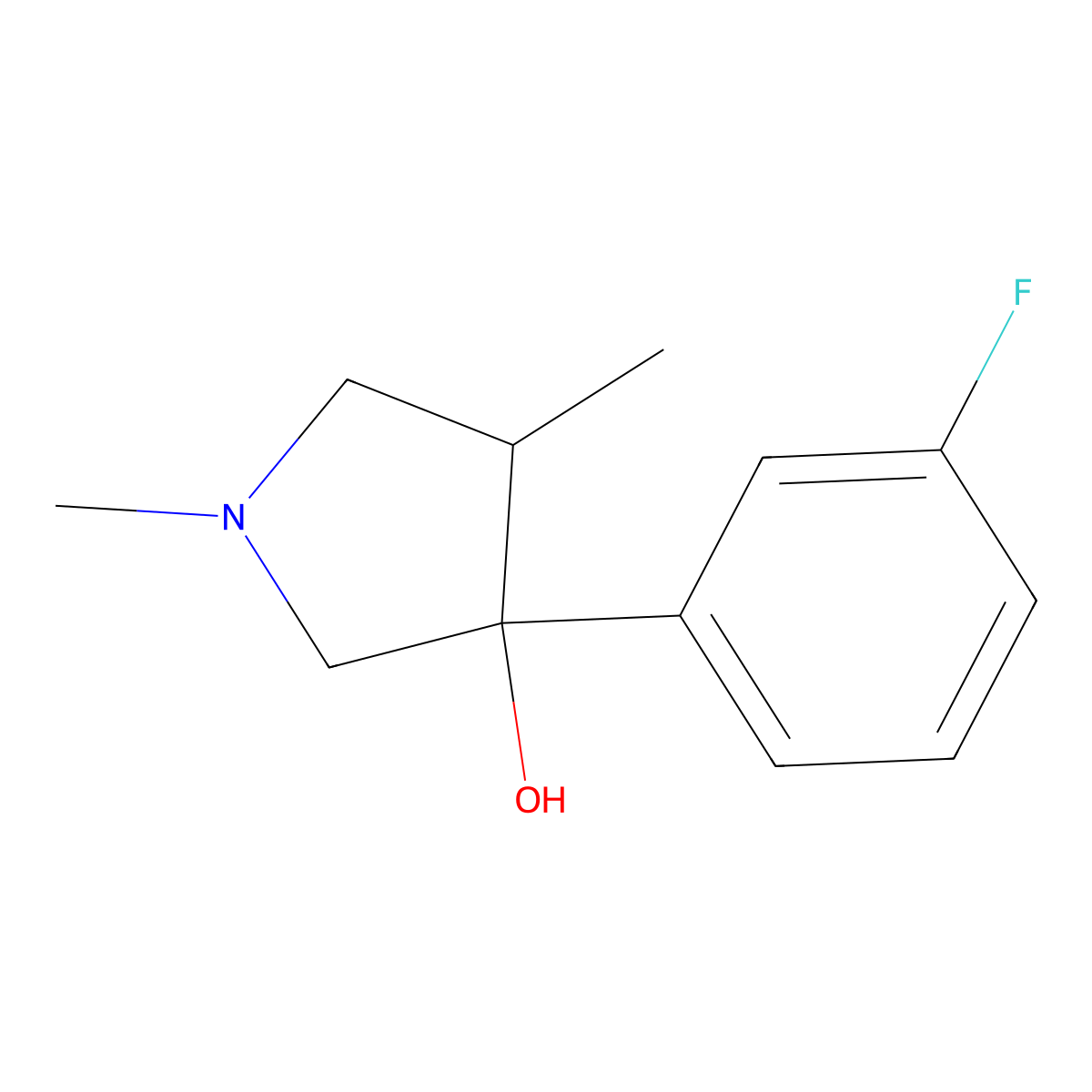 3-(3-Fluorophenyl)-1,4-dimethylpyrrolidin-3-ol molecular structure, CAS 2059993-50-7