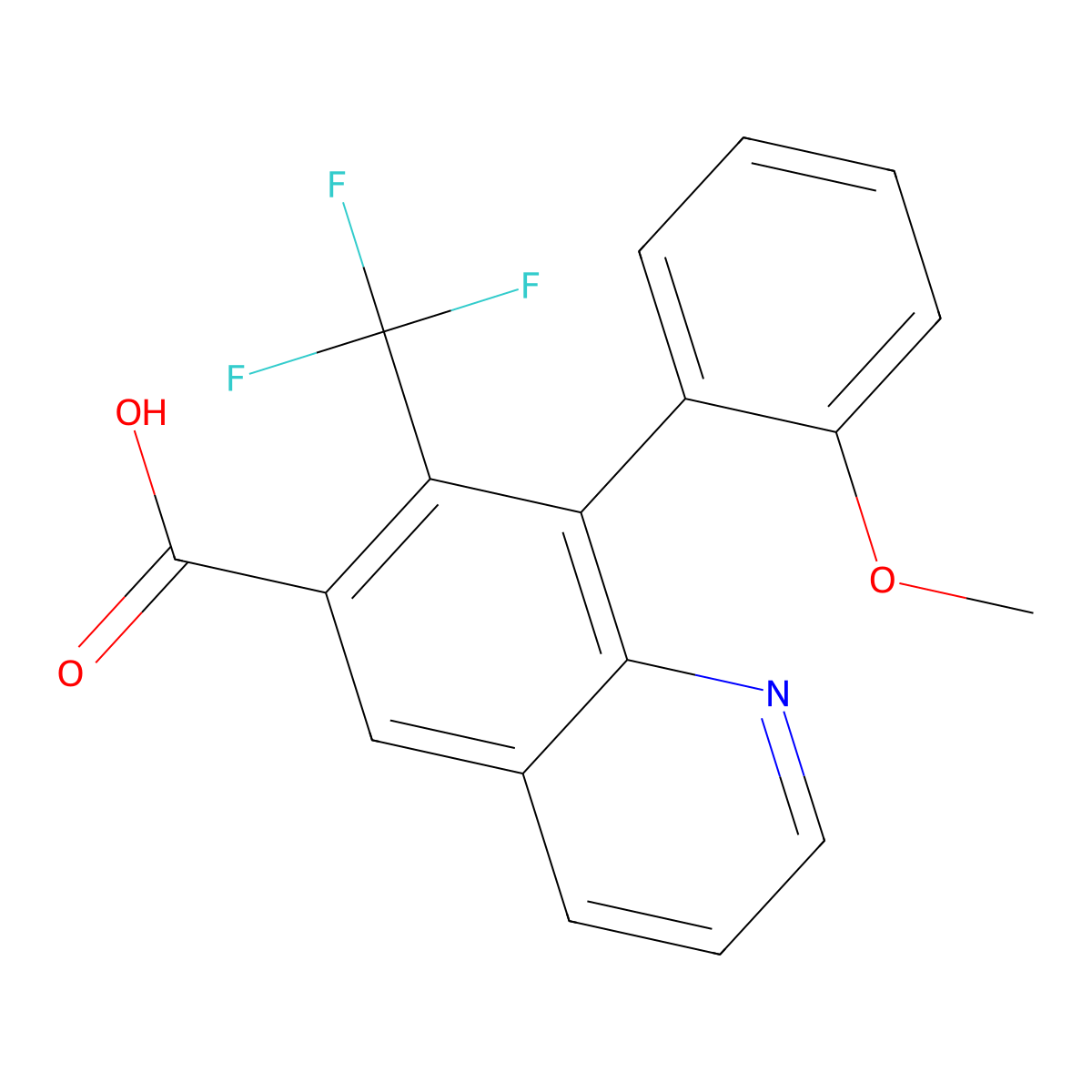 8-(2-Methoxyphenyl)-7-(trifluoromethyl)quinoline-6-carboxylic acid molecular structure, CAS 2059993-51-8