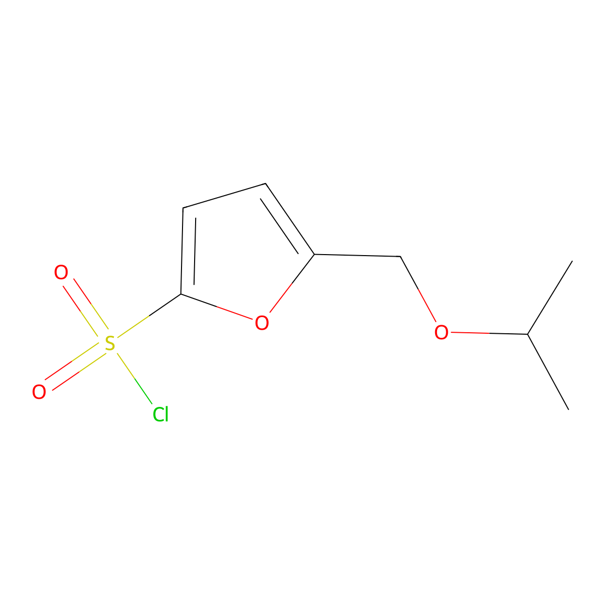 5-[(Propan-2-yloxy)methyl]furan-2-sulfonyl chloride molecular structure, CAS 2059993-65-4