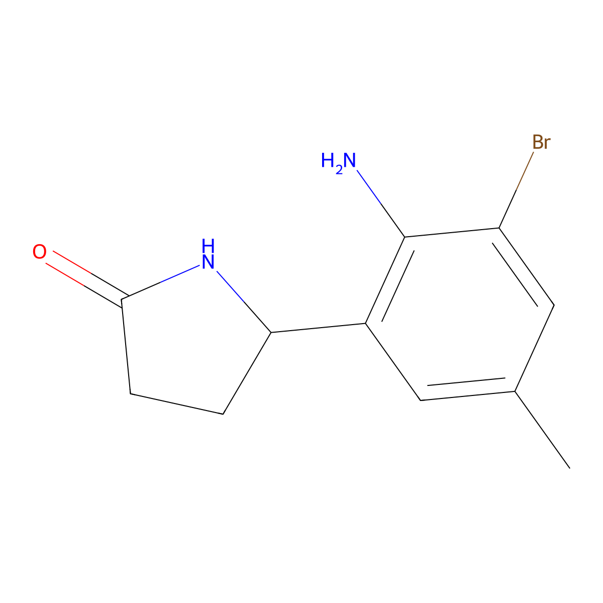 5-(2-Amino-3-bromo-5-methylphenyl)pyrrolidin-2-one molecular structure, CAS 2059993-73-4