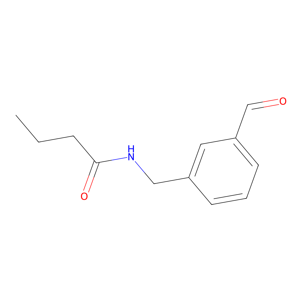 N-[(3-Formylphenyl)methyl]butanamide molecular structure, CAS 2059993-82-5
