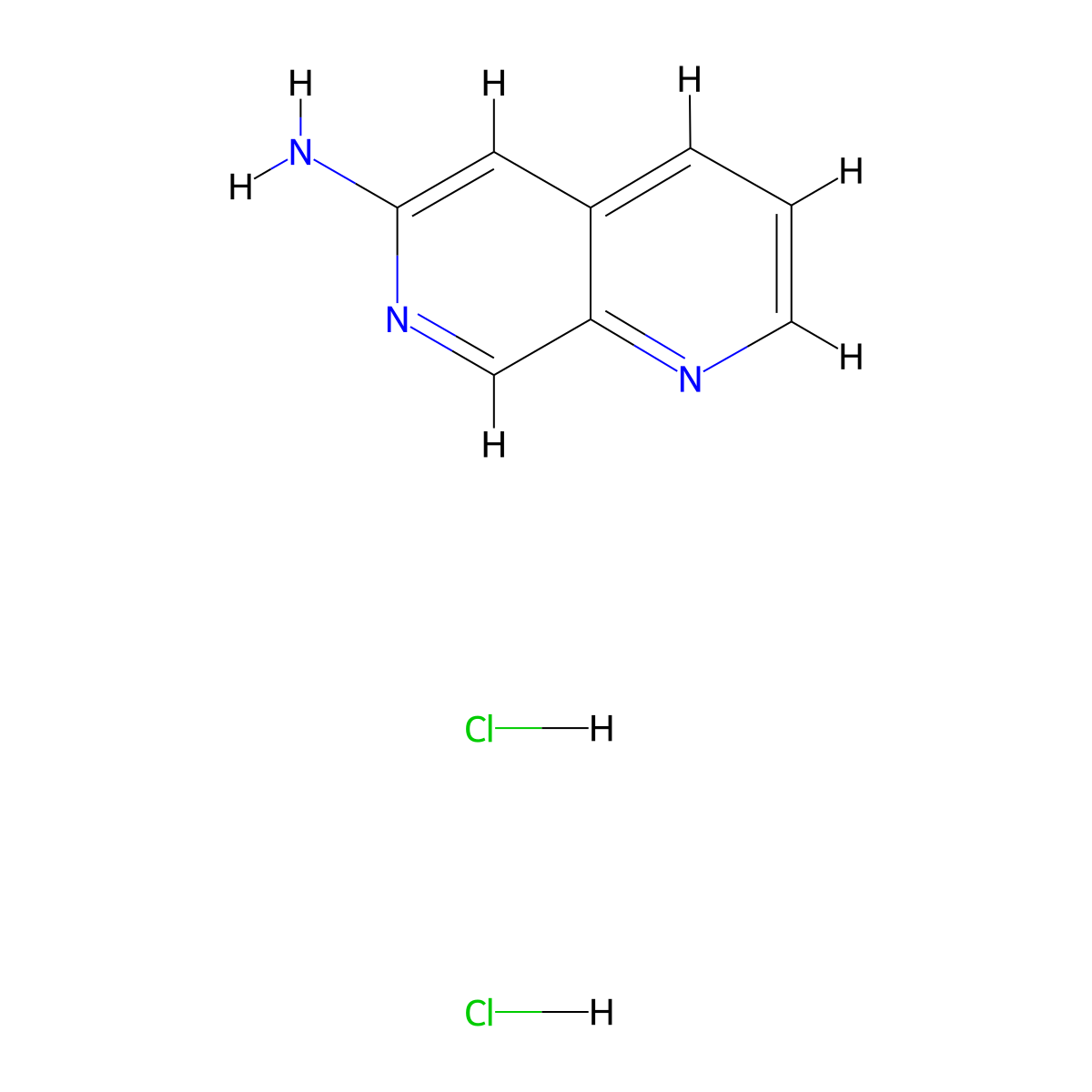 1,7-Naphthyridin-6-amine dihydrochloride molecular structure, CAS 2059993-86-9