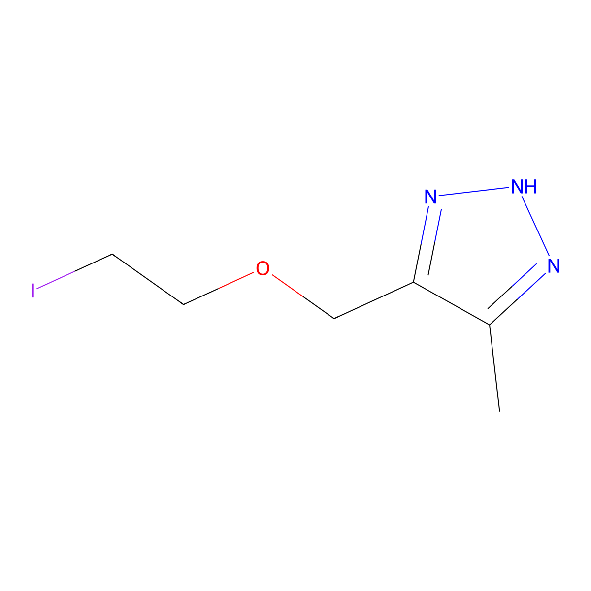 5-[(2-Iodoethoxy)methyl]-4-methyl-1H-1,2,3-triazole molecular structure, CAS 2059993-87-0