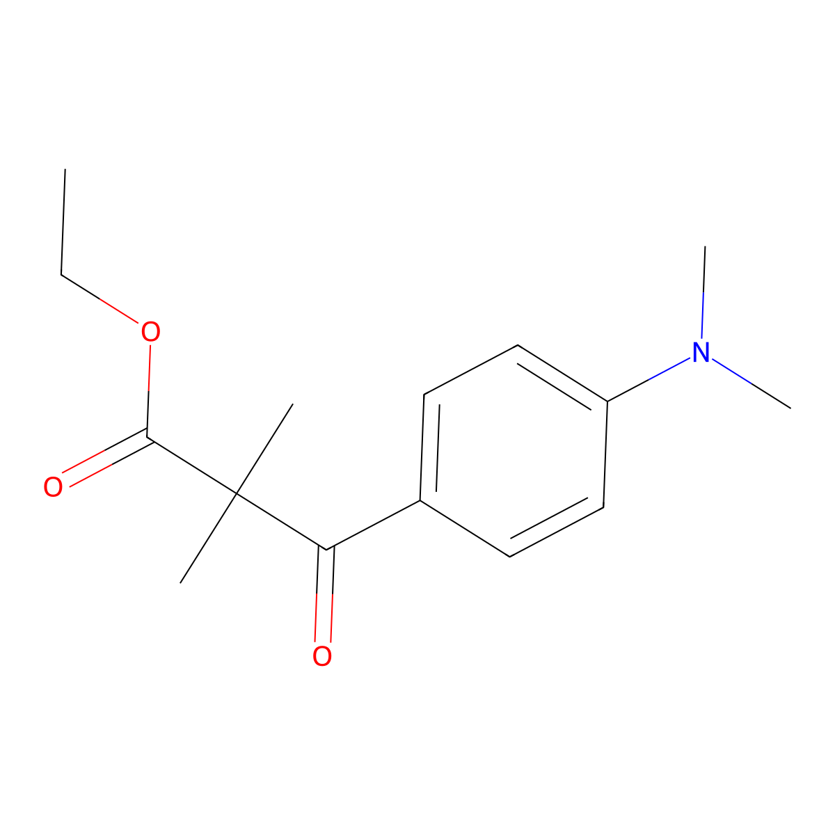 Ethyl 3-[4-(dimethylamino)phenyl]-2,2-dimethyl-3-oxopropanoate molecular structure, CAS 2059993-88-1