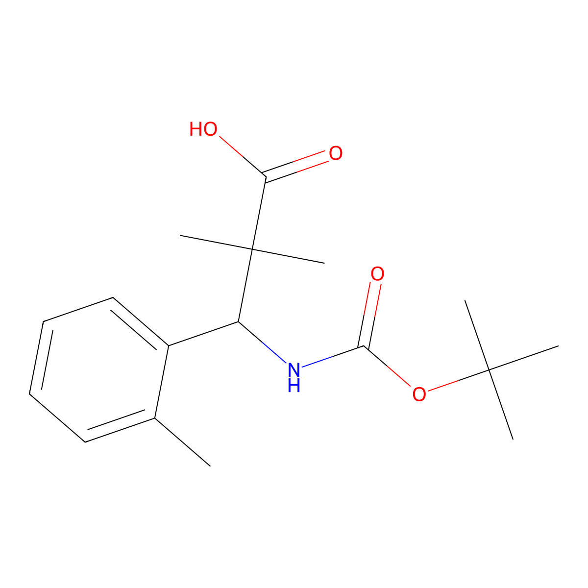 3-{[(Tert-butoxy)carbonyl]amino}-2,2-dimethyl-3-(2-methylphenyl)propanoic acid molecular structure, CAS 2059993-95-0