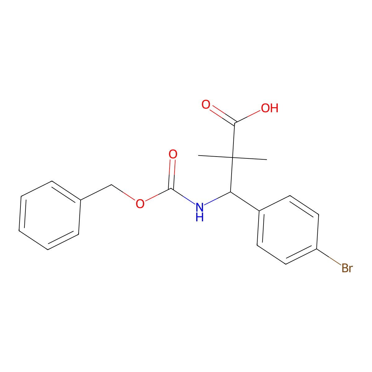3-{[(Benzyloxy)carbonyl]amino}-3-(4-bromophenyl)-2,2-dimethylpropanoic acid molecular structure, CAS 2059993-98-3