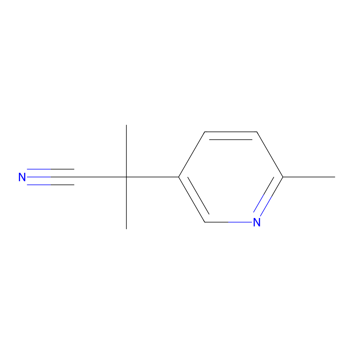 2-Methyl-2-(6-methylpyridin-3-yl)propanenitrile molecular structure, CAS 2059994-01-1