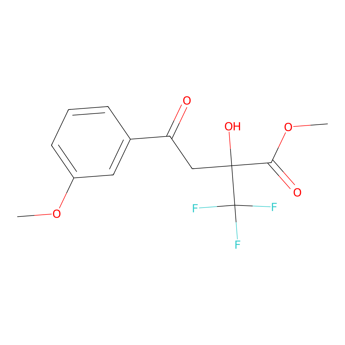 Methyl 2-hydroxy-4-(3-methoxyphenyl)-4-oxo-2-(trifluoromethyl)butanoate molecular structure, CAS 2059994-06-6